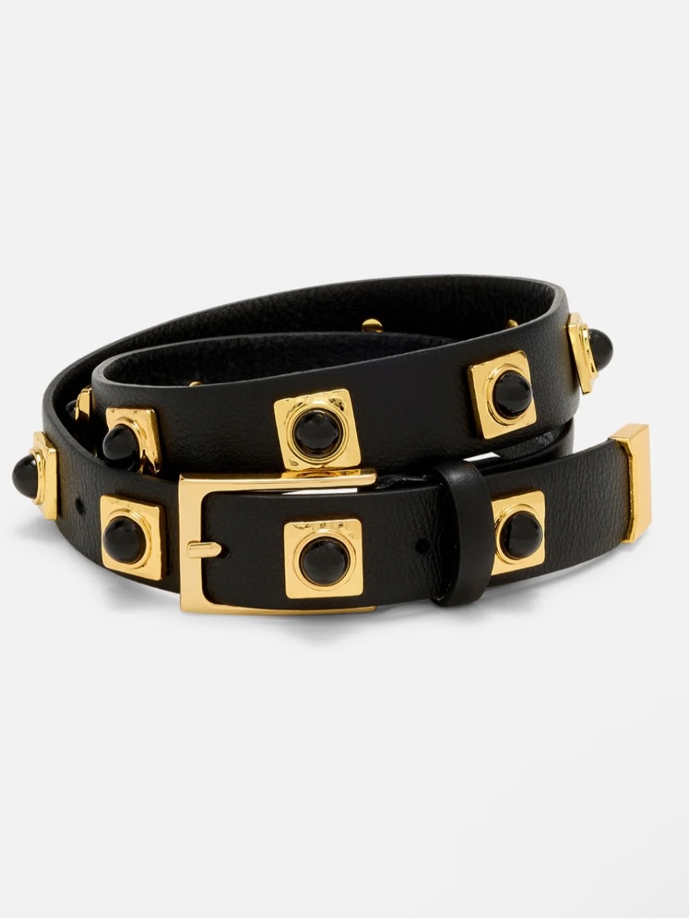 Aureum Collective No. 2 Belt in Black with Gold Studs Size XS/S